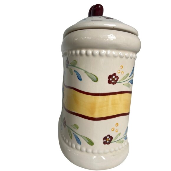 Nonni's Handmade Biscotti Cookie  Jar Canister Floral Vines Minalmalist Design - Picture 6 of 11